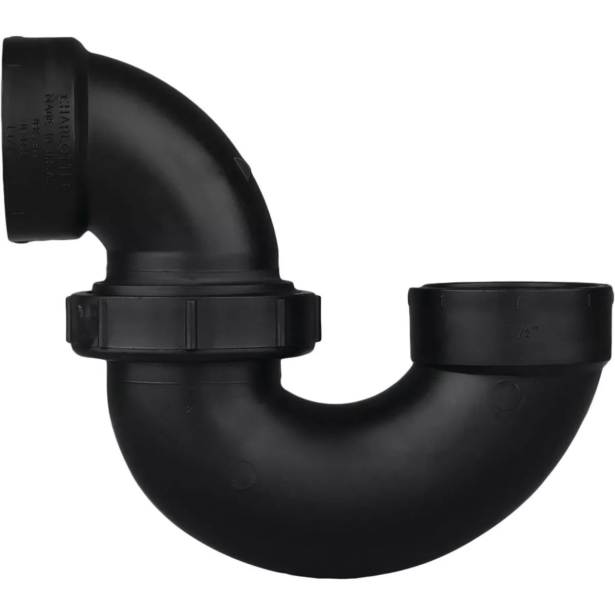 1-1/2 In. Black Abs P-trap With Union