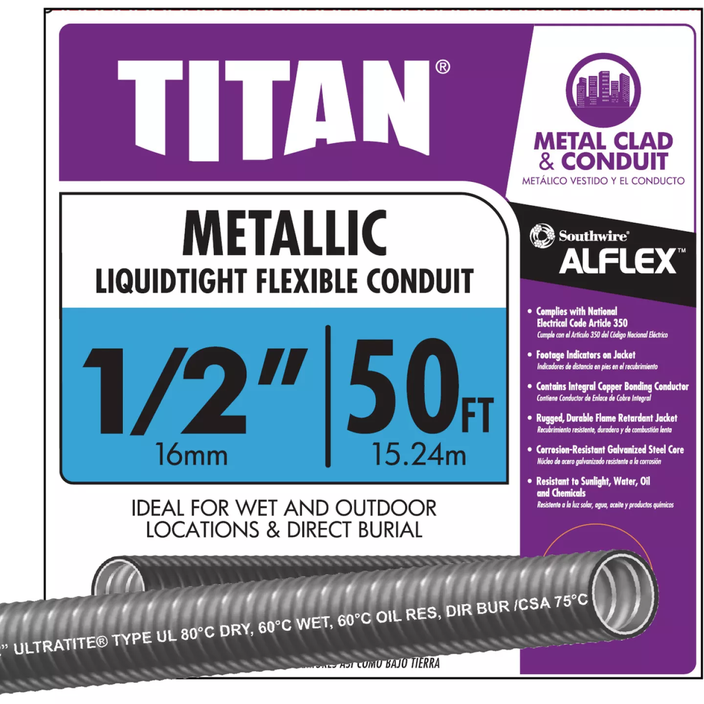 1/2 In X 50 Ft Liquidtight Flexible Metal Conduit
