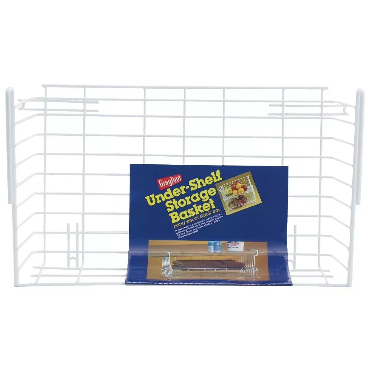 10 In. W. X 6-1/4 In. H. X 17 In. L. Vinyl Coated Wire Undershelf Storage Basket, White