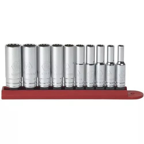 10 Pc. 1/4" Drive 12 Point Deep SAE Socket Set