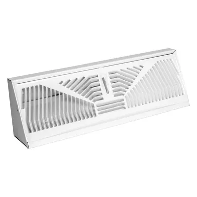 15-inch Baseboard Diffuser, Sunburst Pattern, Steel Construction, White Finish