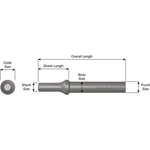 18 in (457.2 mm); .498 Turn Type Shank; Straight Punch Chisel
