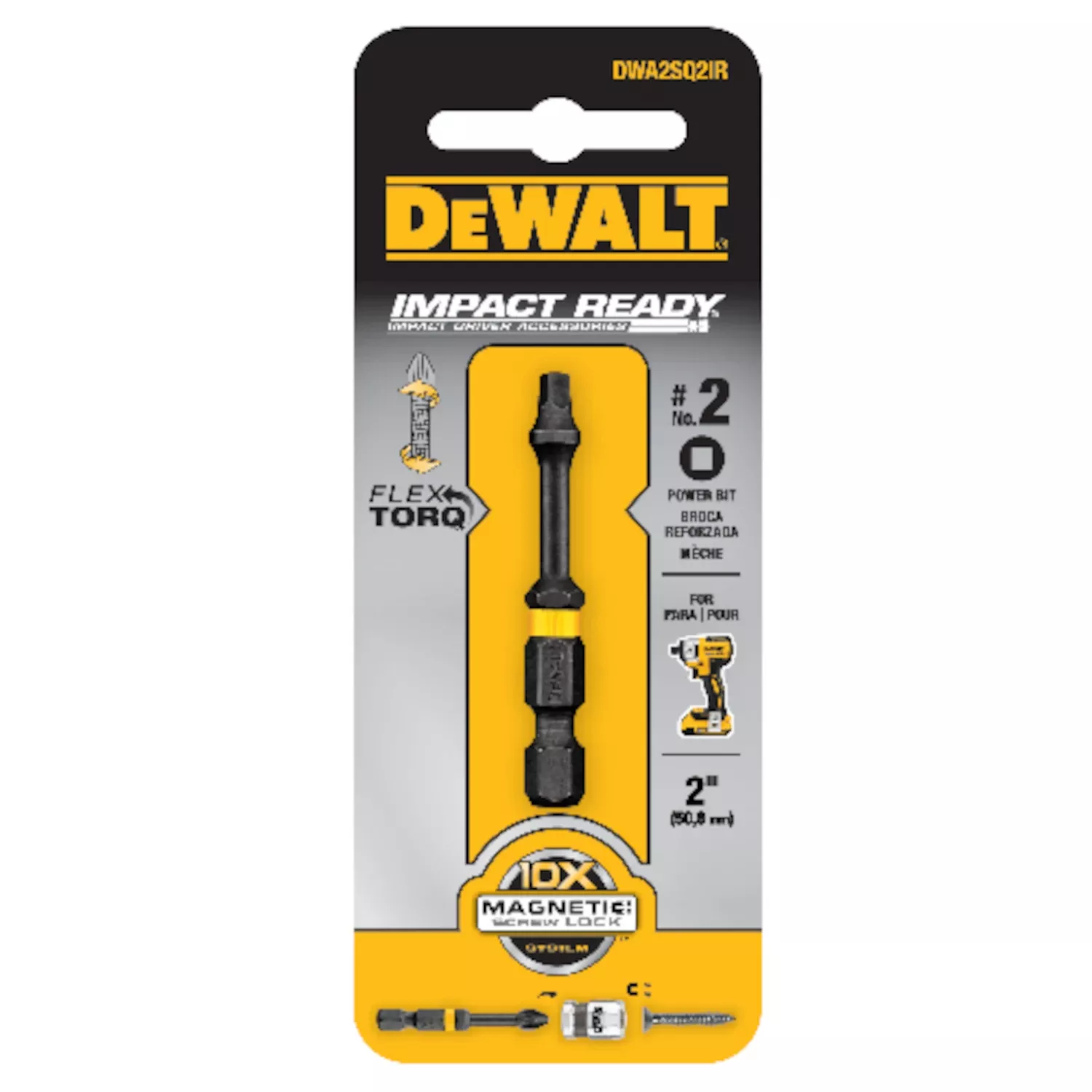 #2 Impact-ready Square Recess Bit, 2 In.