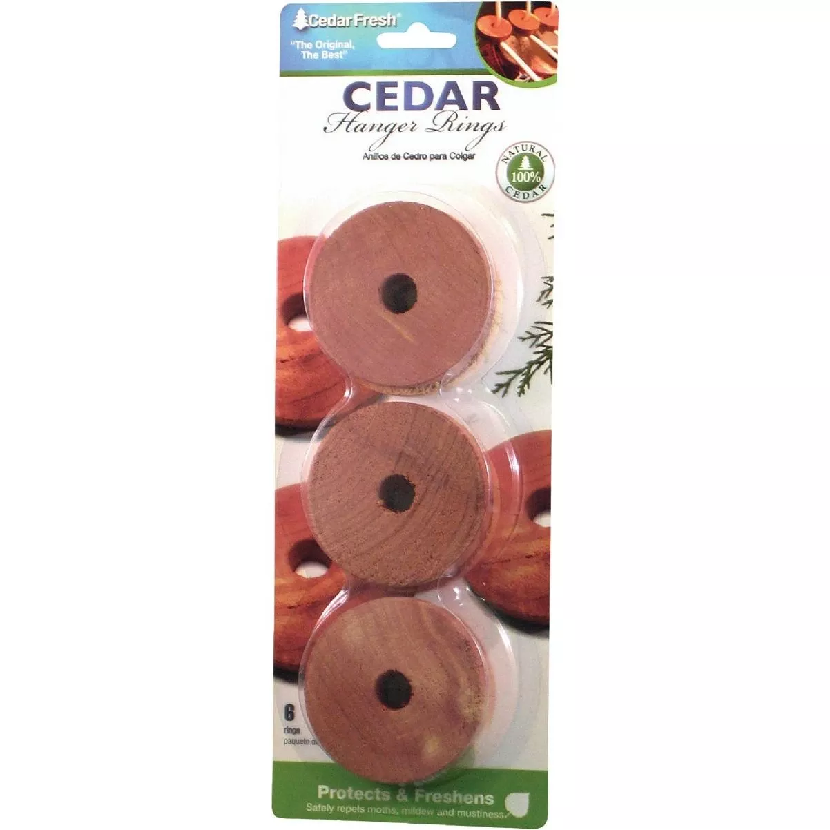 .375 In. H. X 2 In. Dia. Cedar Hanger Rings (6-pack)