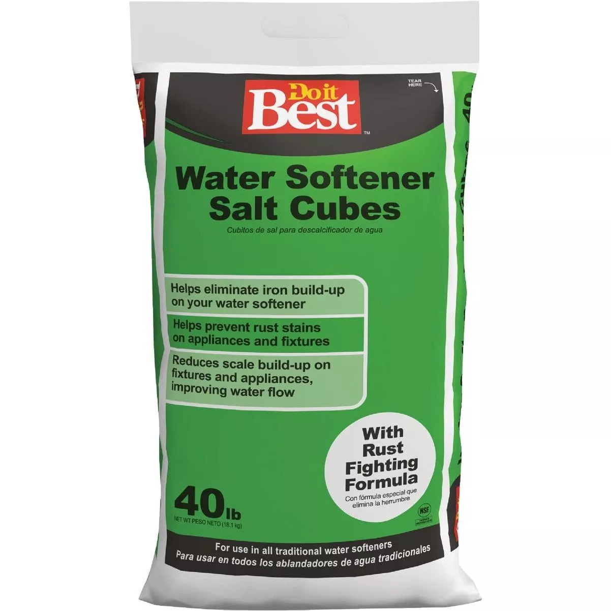 40 Lb. Water Softener Salt Cubes With Rust Remover