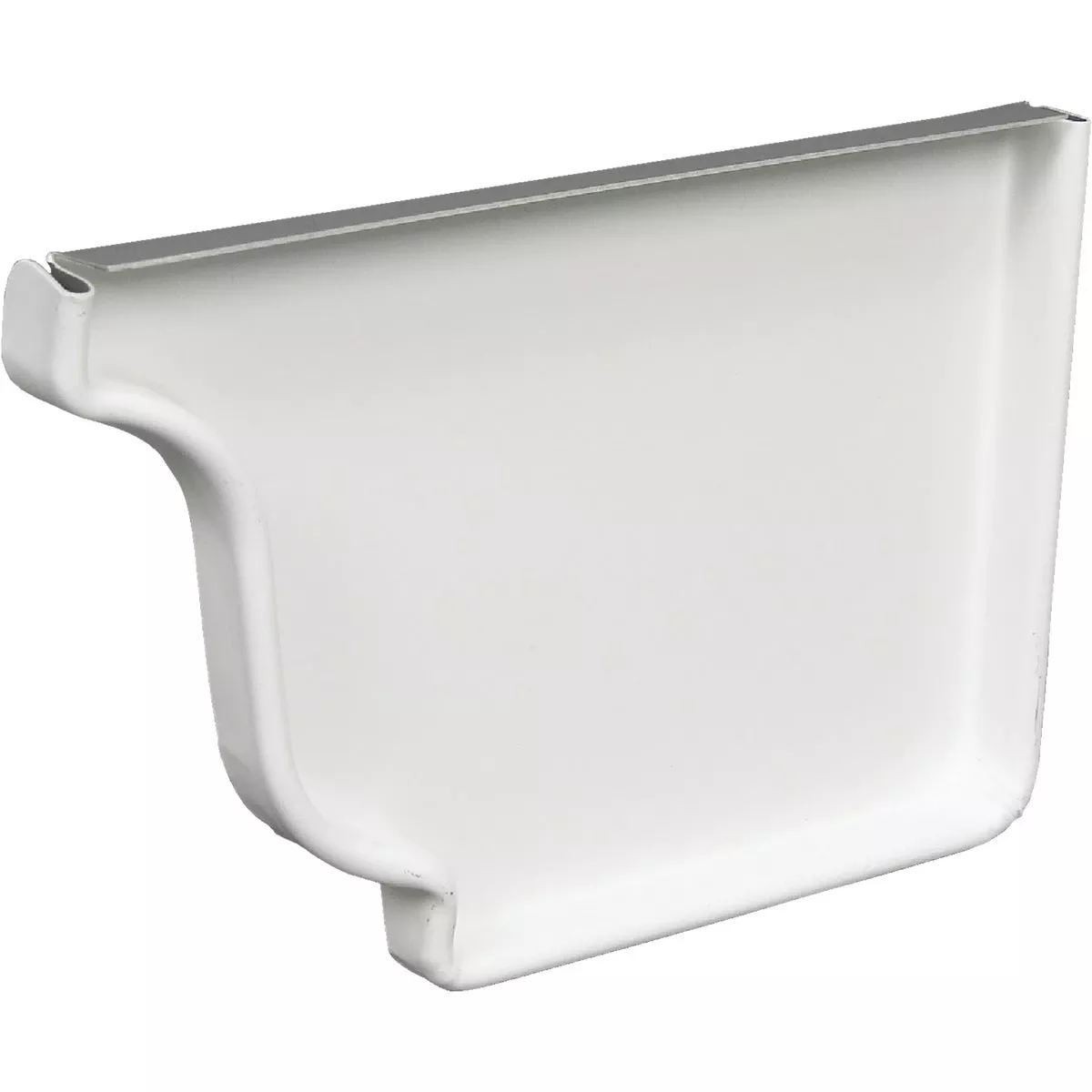 5 Inch Galvanized White Right Gutter End Cap Model 33006