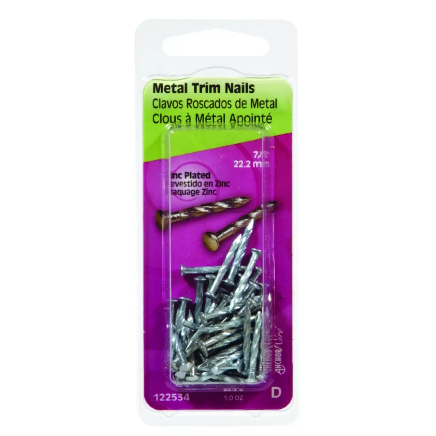 7/8-inch Zinc-plated Trim Nails – 1 Oz Pack For Baseboards & Molding