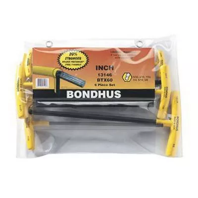 Bondhus 6-Piece 5/32-3/8" Balldriver T-Handle Hex Key Set w/PG (13146)