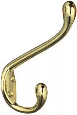 Heavy-duty Long Brass Hat & Coat Hook
