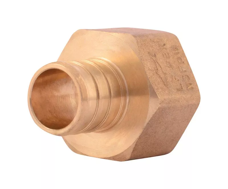 Pex Pipe Thread Adapter, 3/4 In. Brass Barb Insert X 3/4 In. Fpt, 5-pk.