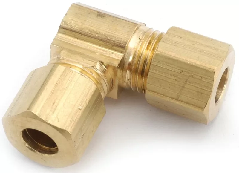 Pipe Fitting, Compression Elbow, 90-degree, Lead Free Brass, 1/2 In.