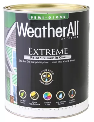 Premium Extreme Exterior Paint & Primer In One, Tint Base Semi-gloss Acrylic, 1 Quart