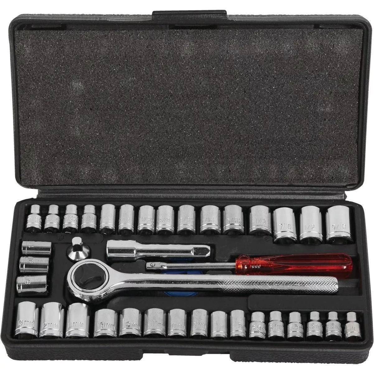 Standard/metric 1/4 In. And 3/8 In. Drive Combination Ratchet & Socket Set (40-piece)
