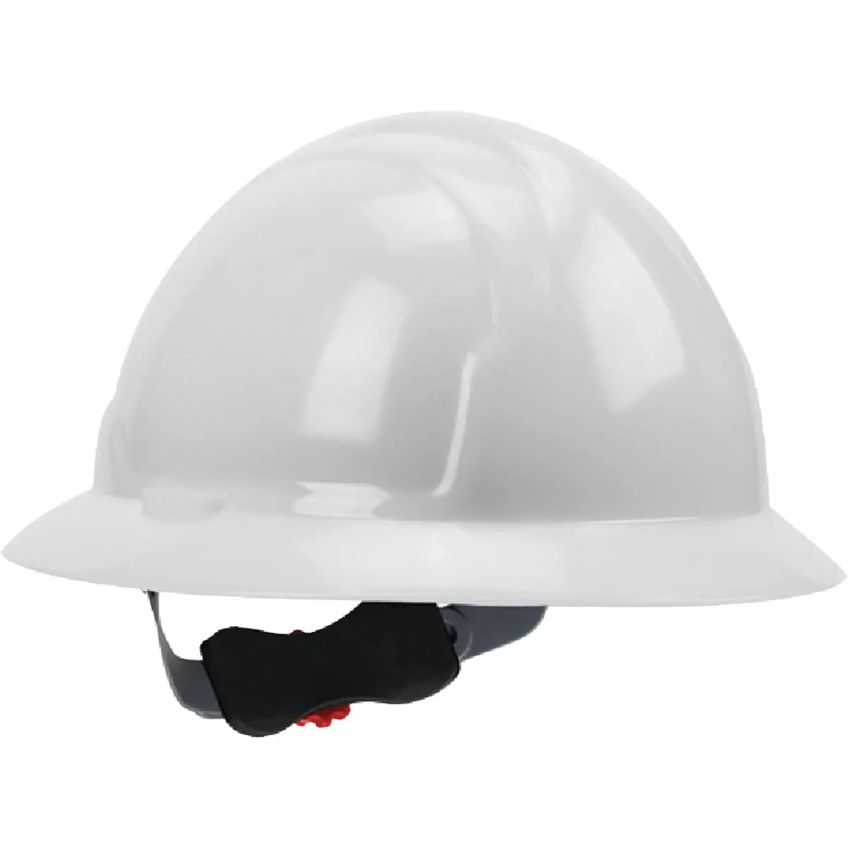 White Full Brim Wheel Ratchet Hard Hat
