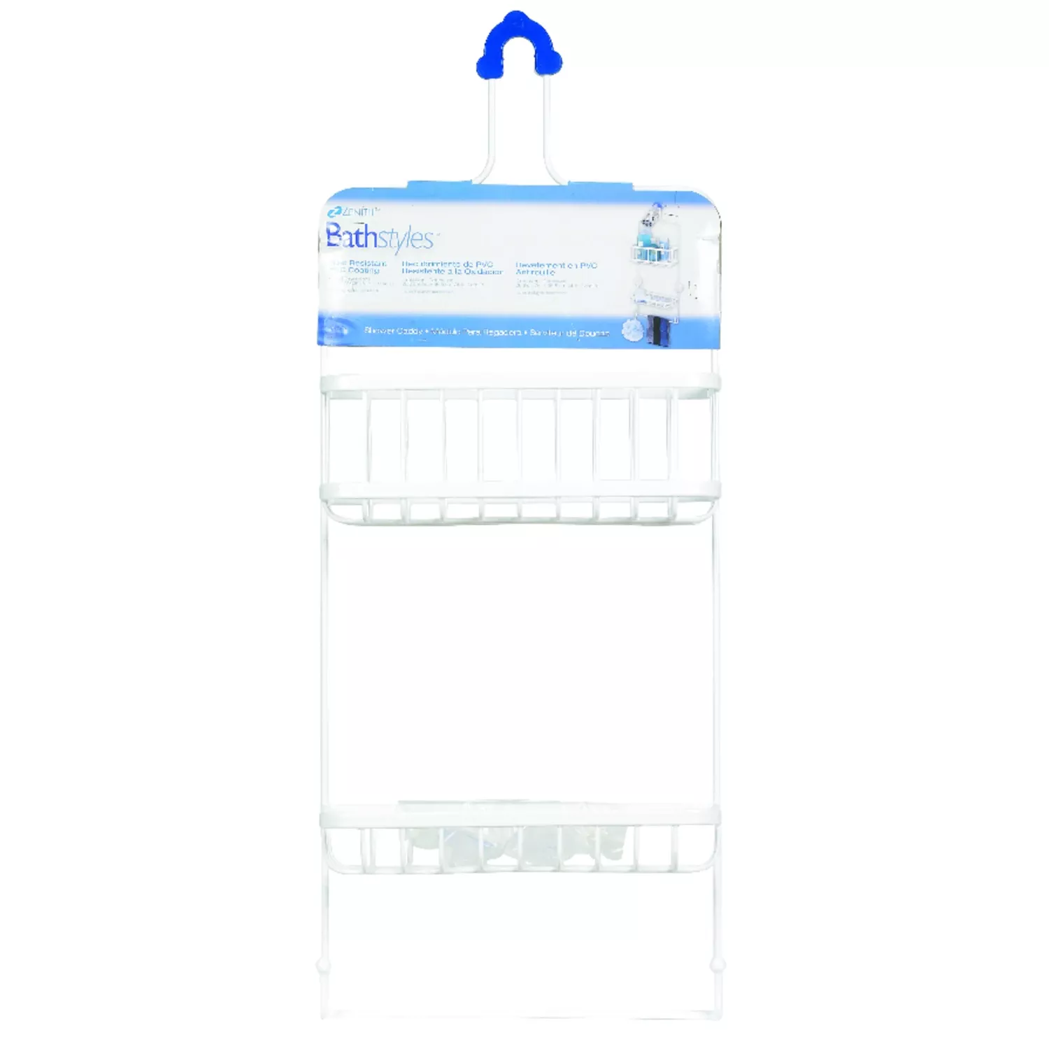 Zenna Home Steel Shower Caddy: 10.5 X 26 In, 2-tier Self-draining Organizer