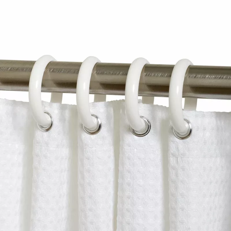 Zenna Home White Plastic Shower Curtain Ring (12 Count)